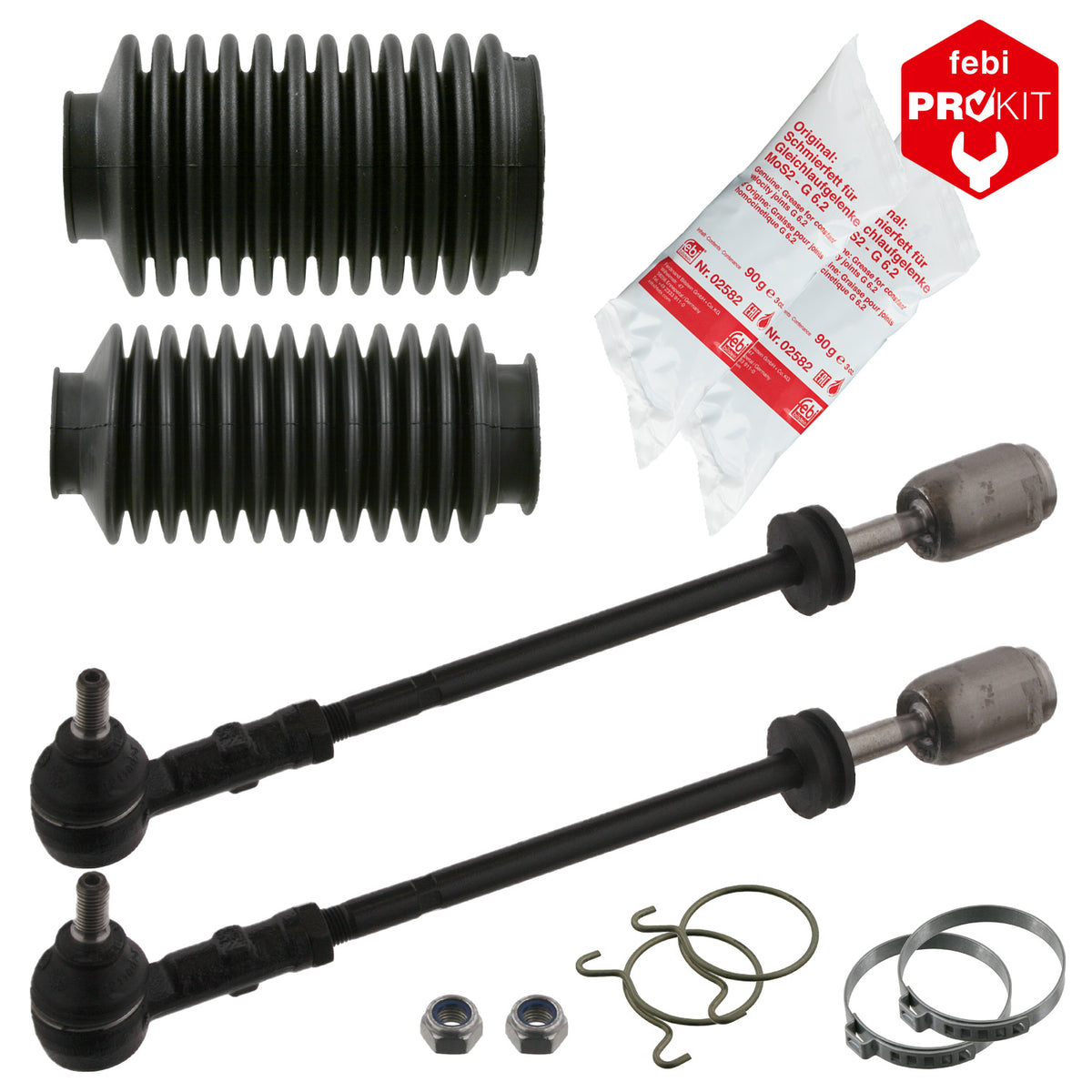 Tie Rod Kit Complete Fits VW Golf MK1 Steering Rack Boot Clamp