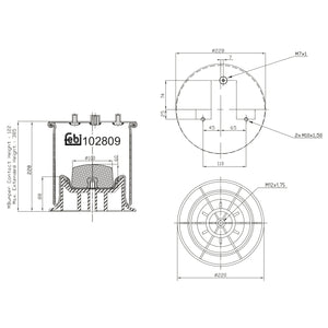 Rear Right Air Spring Inc Plastic Piston Fits IVECO LCV Daily DailyB Febi 102809