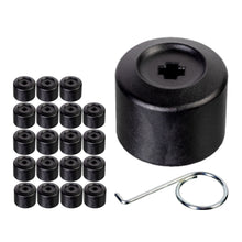 Load image into Gallery viewer, 20 VW Skoda Wheel Bolt Cover Set Inc Removal Tool OE Black Febi 175230