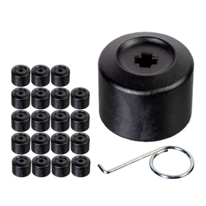 20 VW Skoda Wheel Bolt Cover Set Inc Removal Tool OE Black Febi 175230