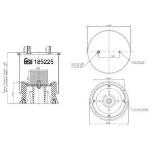 Air Spring Fits SAF-Holland OE 90557155 Febi 185225