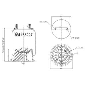 Rear Air Spring Fits SAF-Holland OE 90557112 Febi 185227