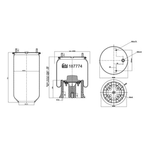 Air Spring Fits SAF-Holland OE 3229004100 Febi 187774