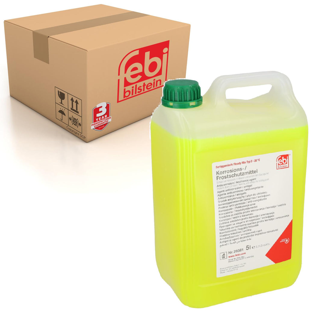 Green Coolant Antifreeze Ready Mix 5Ltr Fits Citroen Febi 26581