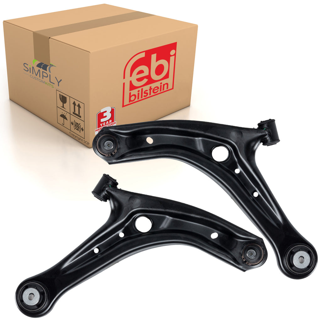 2x Fiesta Front Control Arm Wishbone Suspension Lower Set Fits Ford Febi