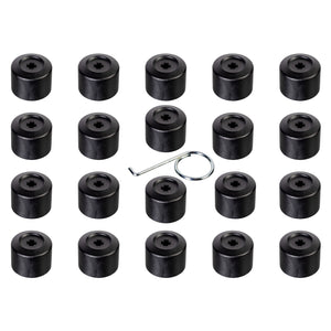 20 VW Skoda Wheel Bolt Cover Set Inc Removal Tool OE Black Febi 175230