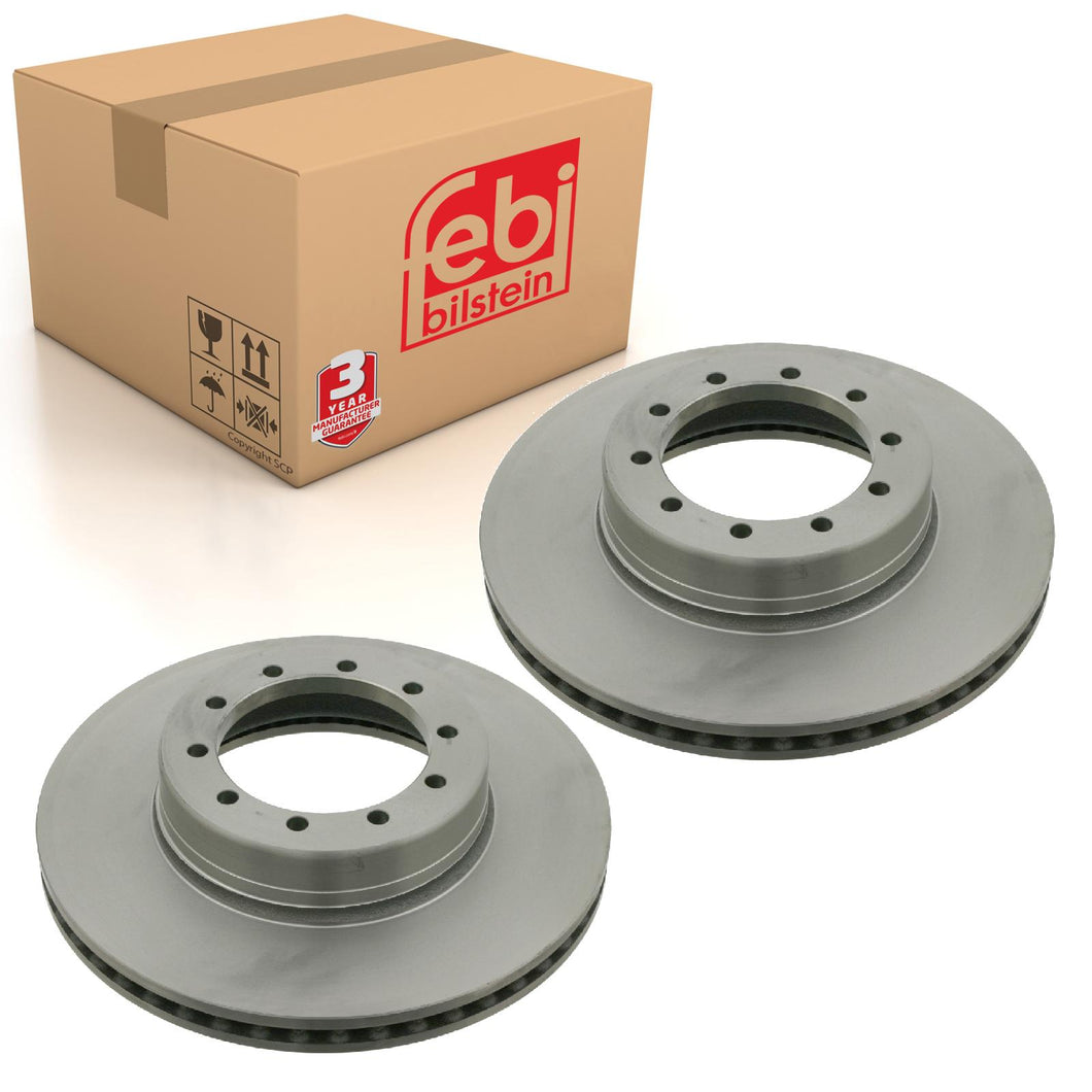 Pair of Front Brake Disc Fits Renault MIDLINER J M SMidliner Febi 18021