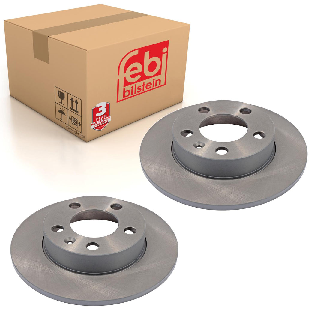 Pair of Rear Brake Disc Fits Volkswagen Bora 4motion Clasico Crosspol Febi 18488