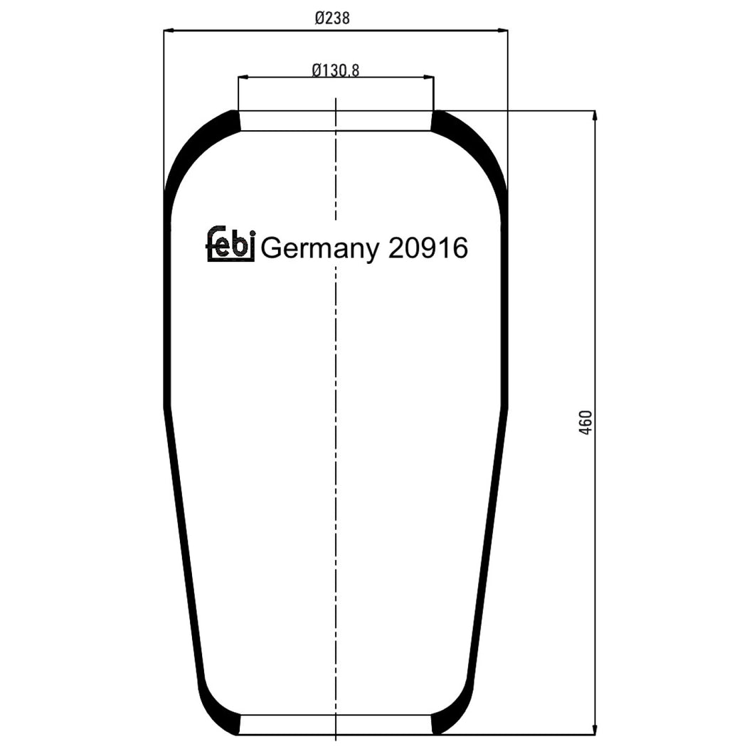 Air Spring No Piston Fits Neoplan CENTROLINER CITYLINER JETLINER SKYL Febi 20916