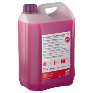 Pink Red Coolant Antifreeze Concentrate G13 5Ltr Fits Audi Skoda VW Febi 38201