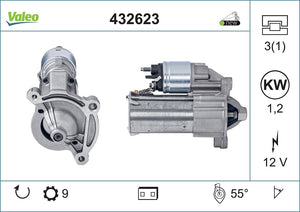 Starter Motor Fits Citroen Ax Berlingo C-Elysee C15 C2 C3 C3 Plurie Valeo 432623