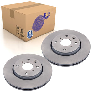 Pair of Front Brake Disc Fits Toyota Aygo OE 435120H010 Blue Print ADT343198